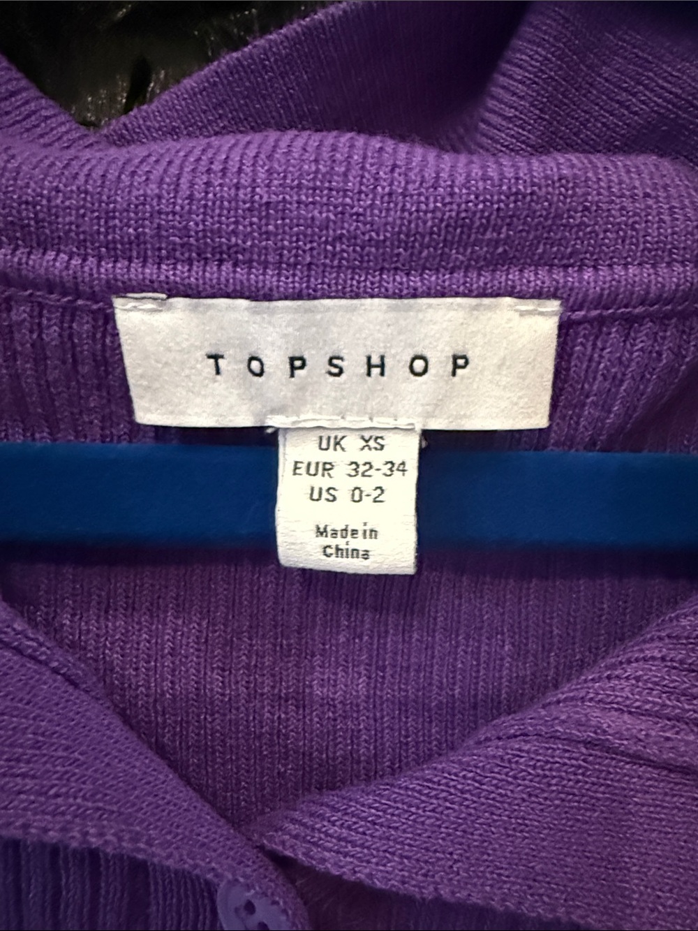 Topshop Purple Ribbed Button Cardigan - Picture 2 of 3